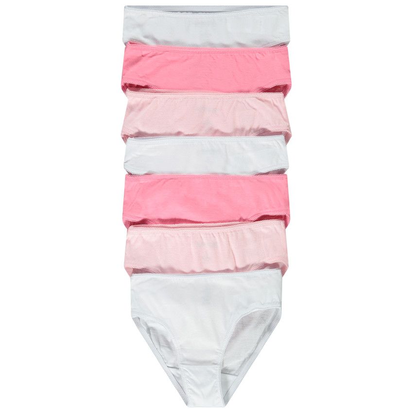 Lot de 7 culottes unies en coton pour fille - Blanc