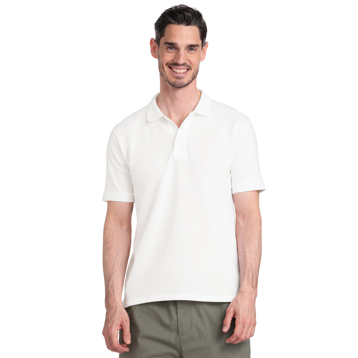 VanVaan Herren Poloshirt in Piqué-Qualität weiss