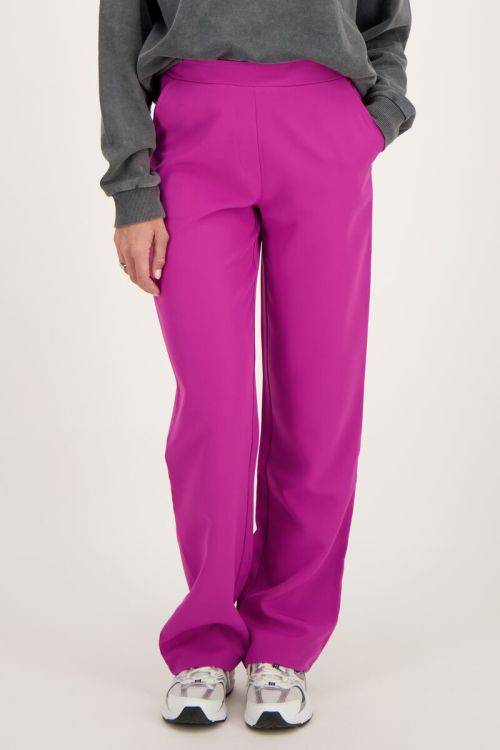 Paarse pantalon met elastiek