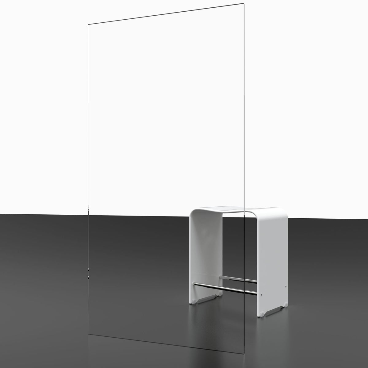 Badscherm, 2-delig met handdoekhouder, 110 x 140 cm