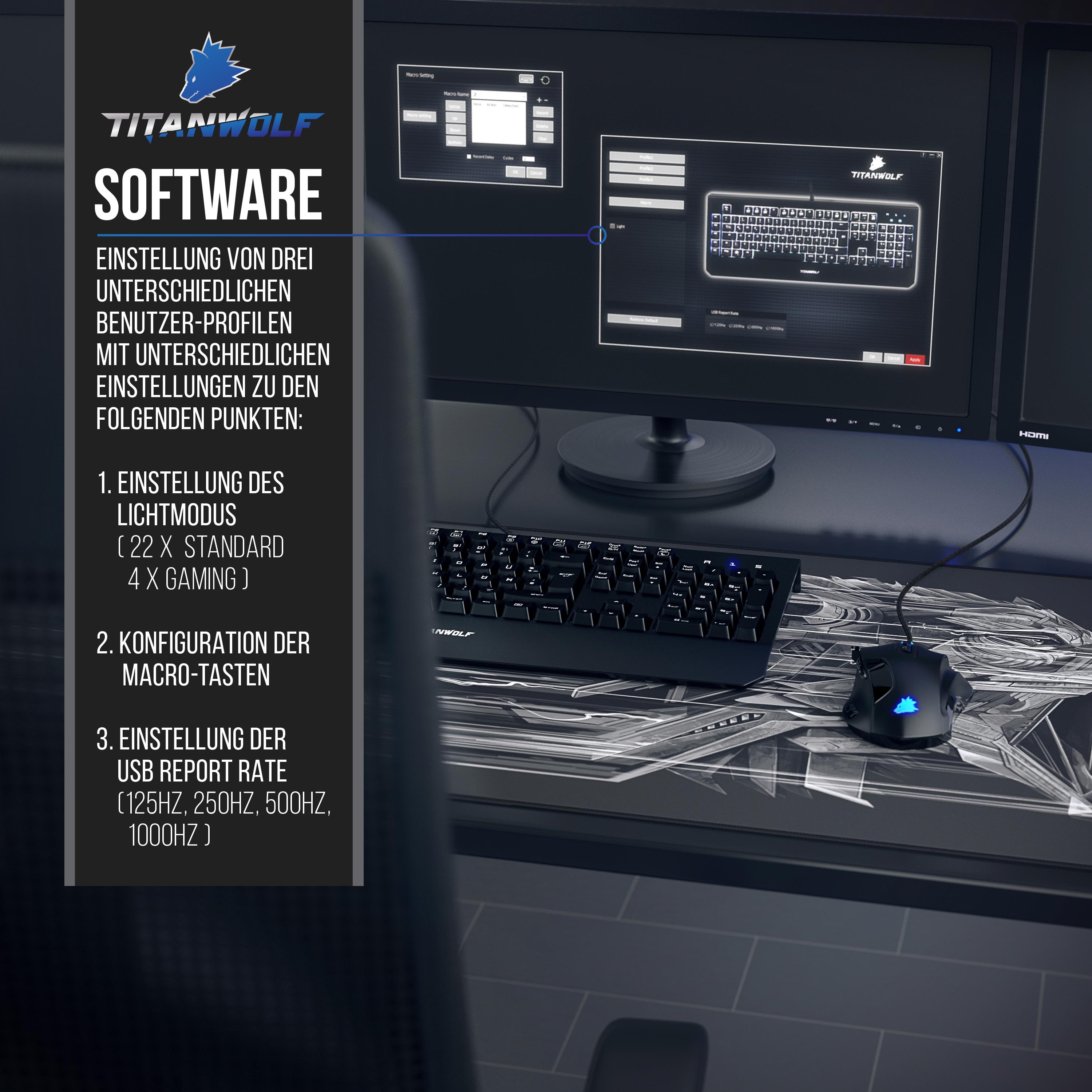Titanwolf Gaming-Tastatur 