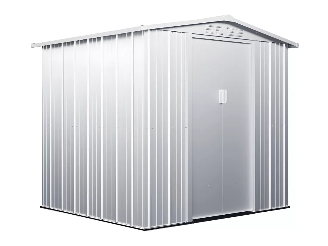 Abri de jardin métal en acier galvanisé gris 3,72 m² LINUS