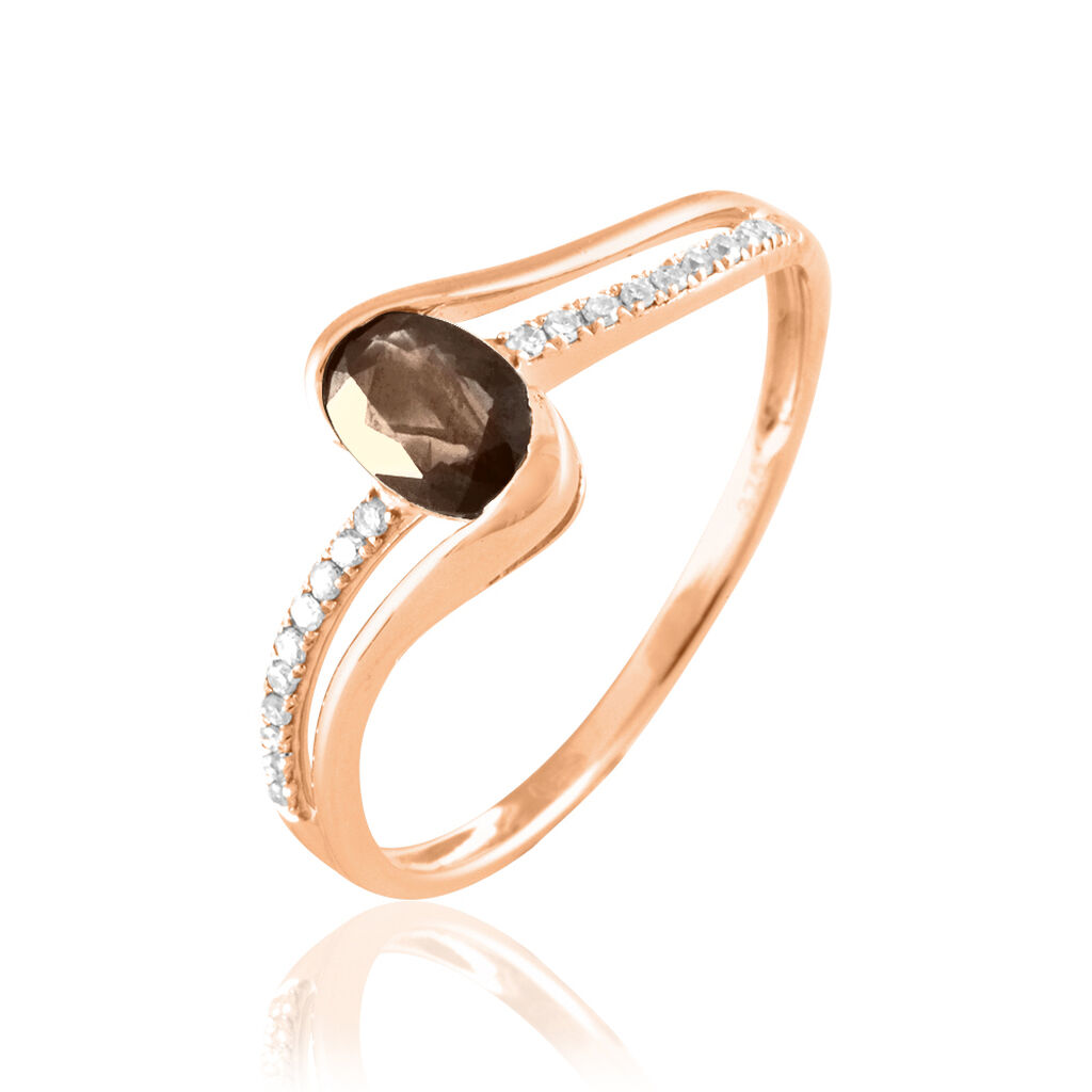 Bague Anja Or Rose Quartz Et Diamant