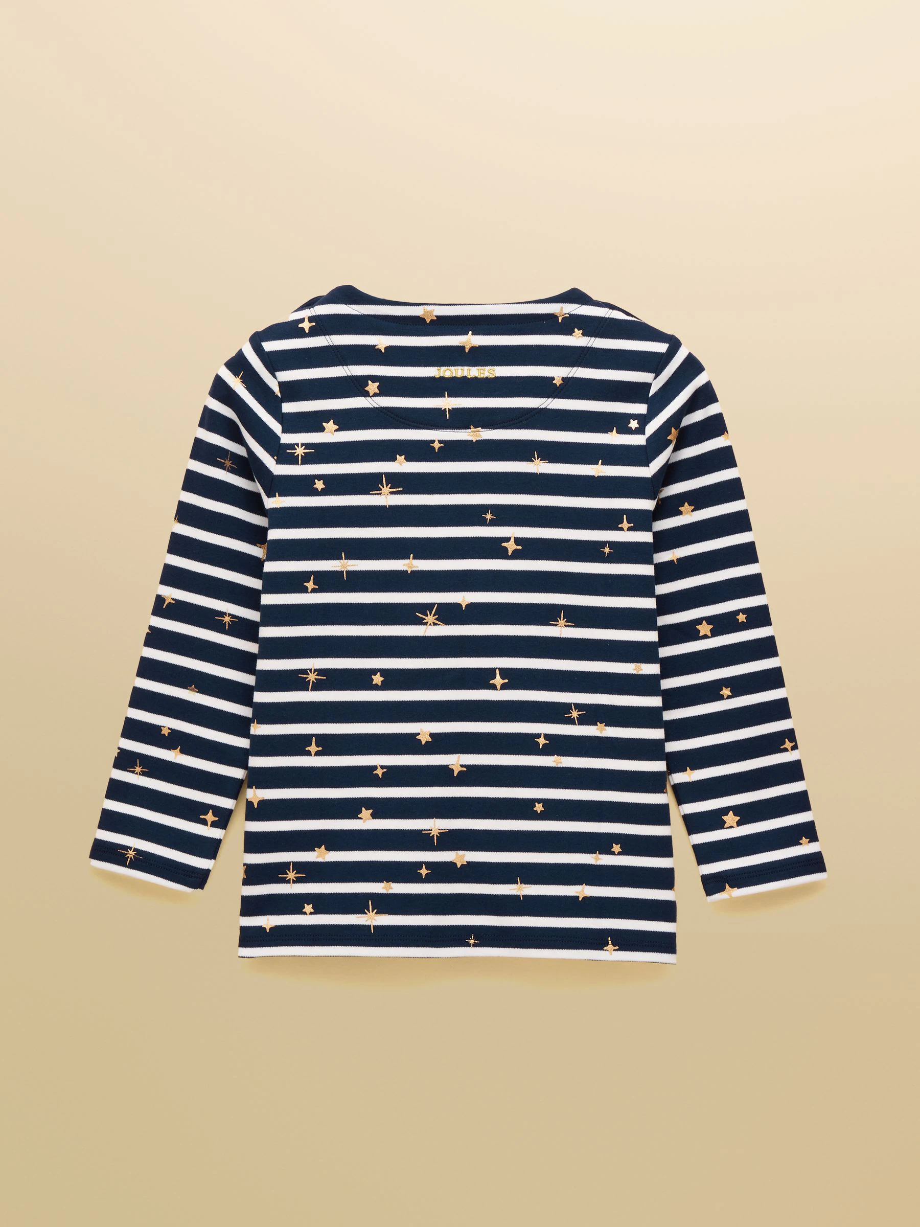 Marineblauw gestreept - Joules Girls' Harbour Long Sleeve Jersey Top