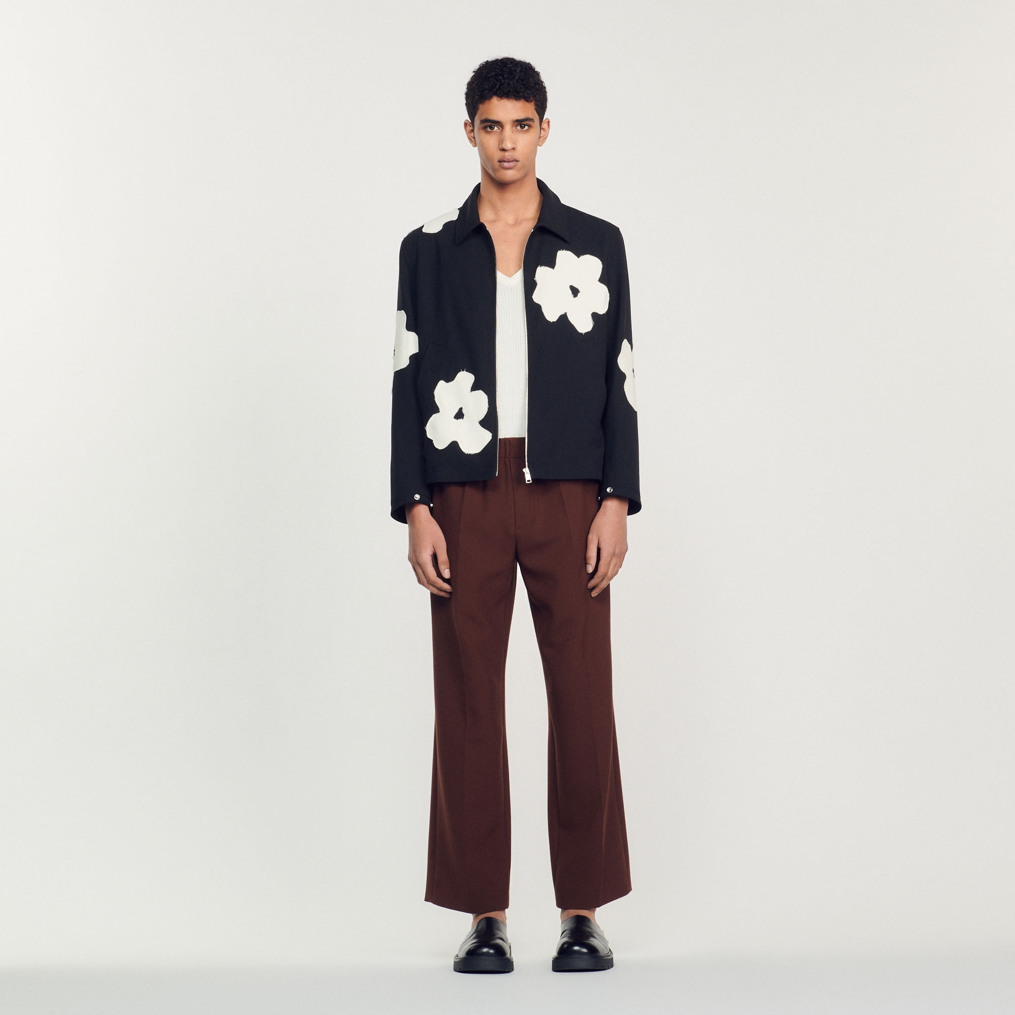 Blouson motifs fleurs