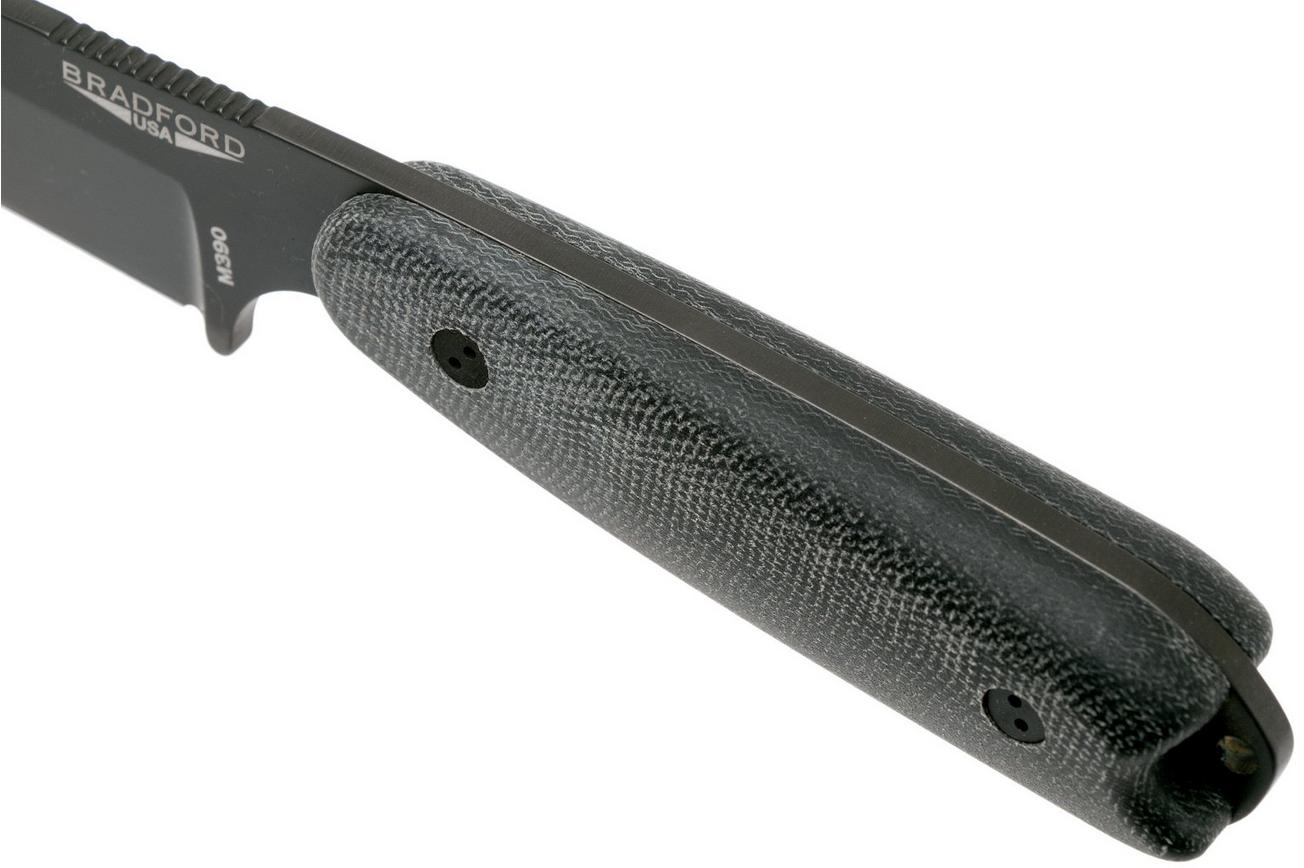 Bradford Guardian 3.5T Tanto, 3D Black Micarta Guardian 3.5T M390, Black DLC 3.5T-101B