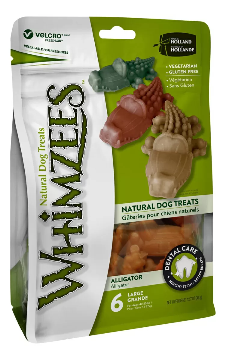 Whimzees Alligator L, 360 g.  - 6 stk.