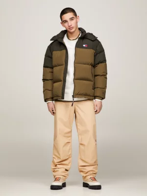 Jaqueta puffer Alaska com blocos de cores