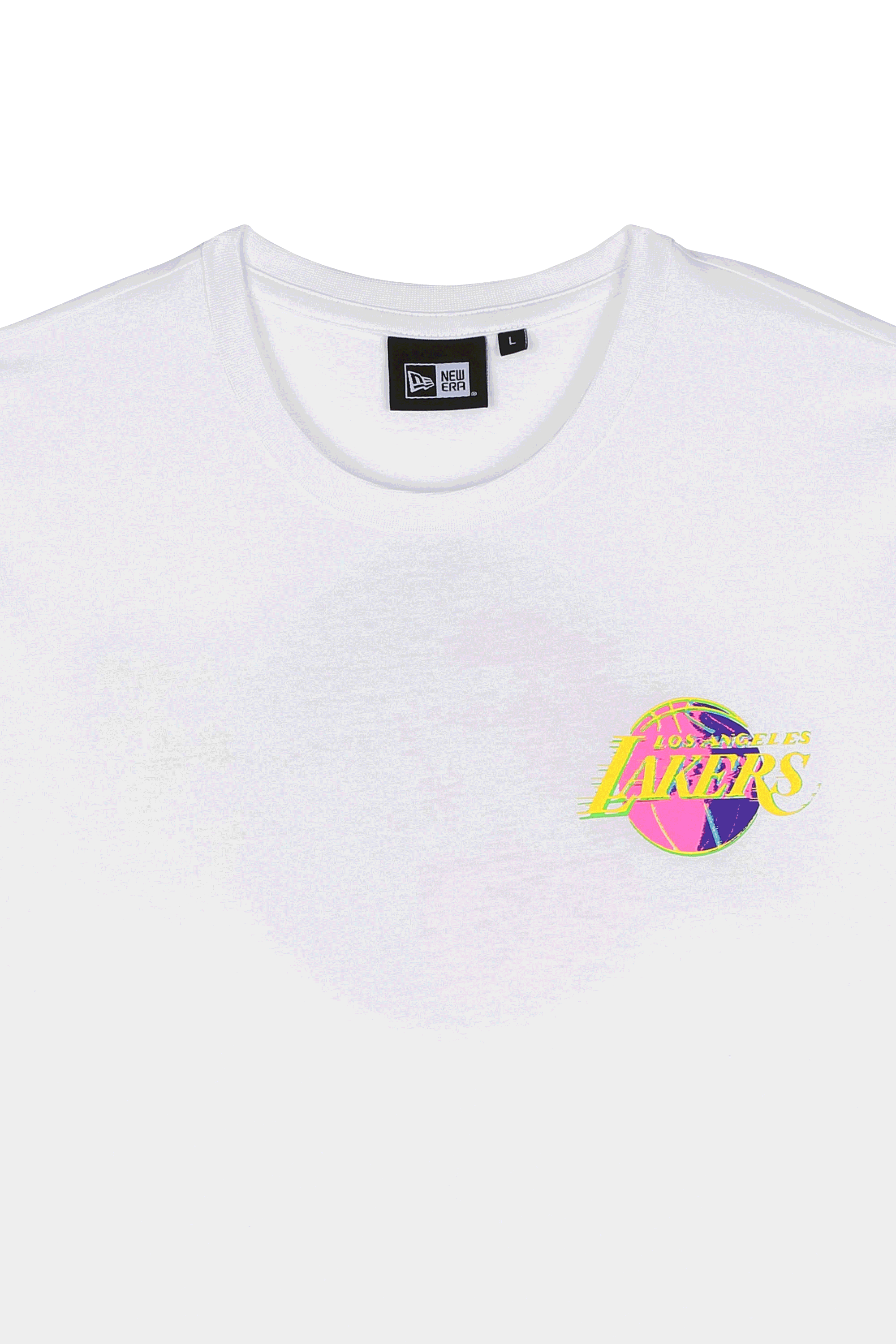 NEW ERA T-shirt  NBA NEON BACK GRPHC TM LOGO T LOSLAK Blanc