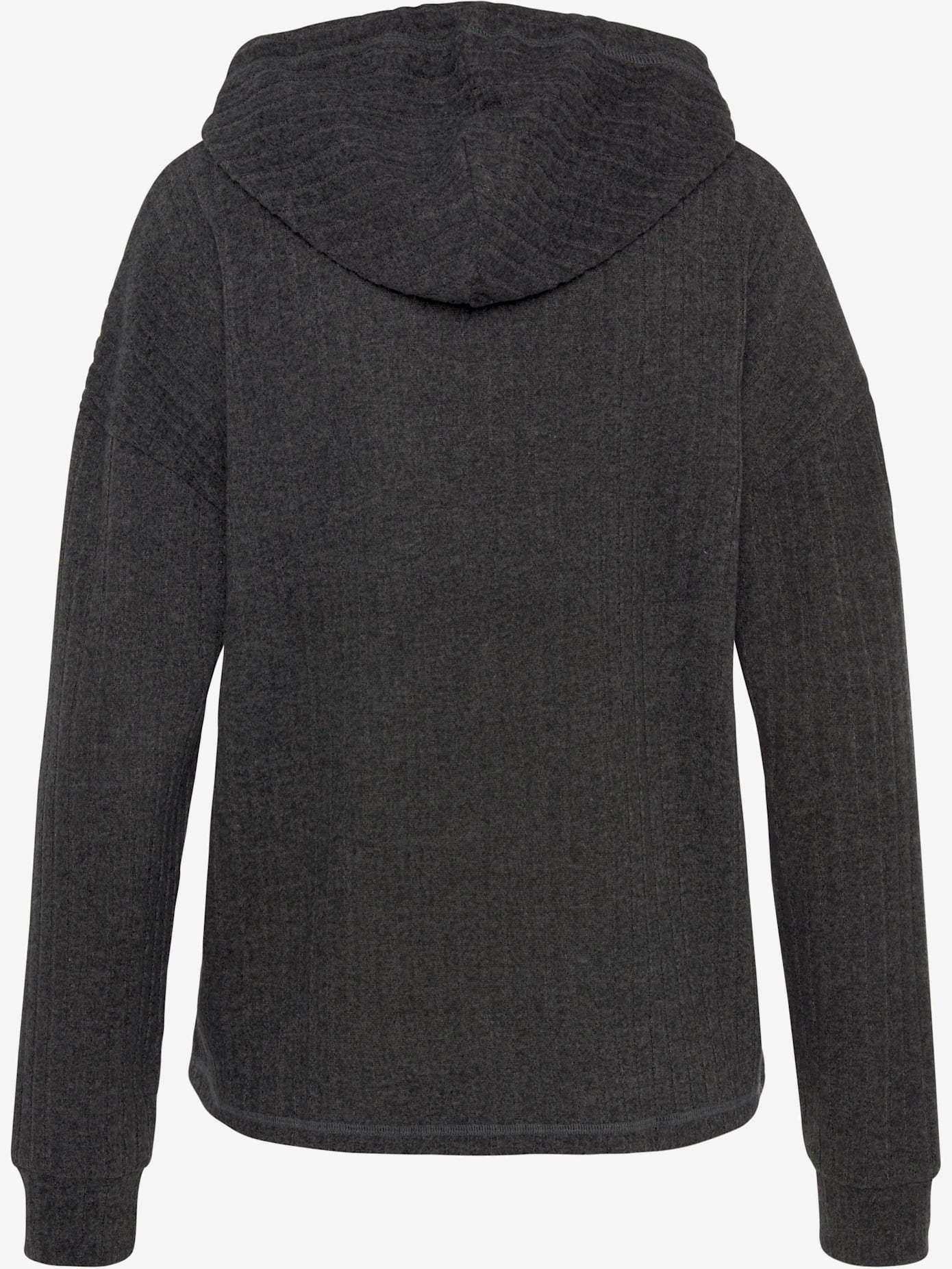Sweatshirt côtelé à capuche