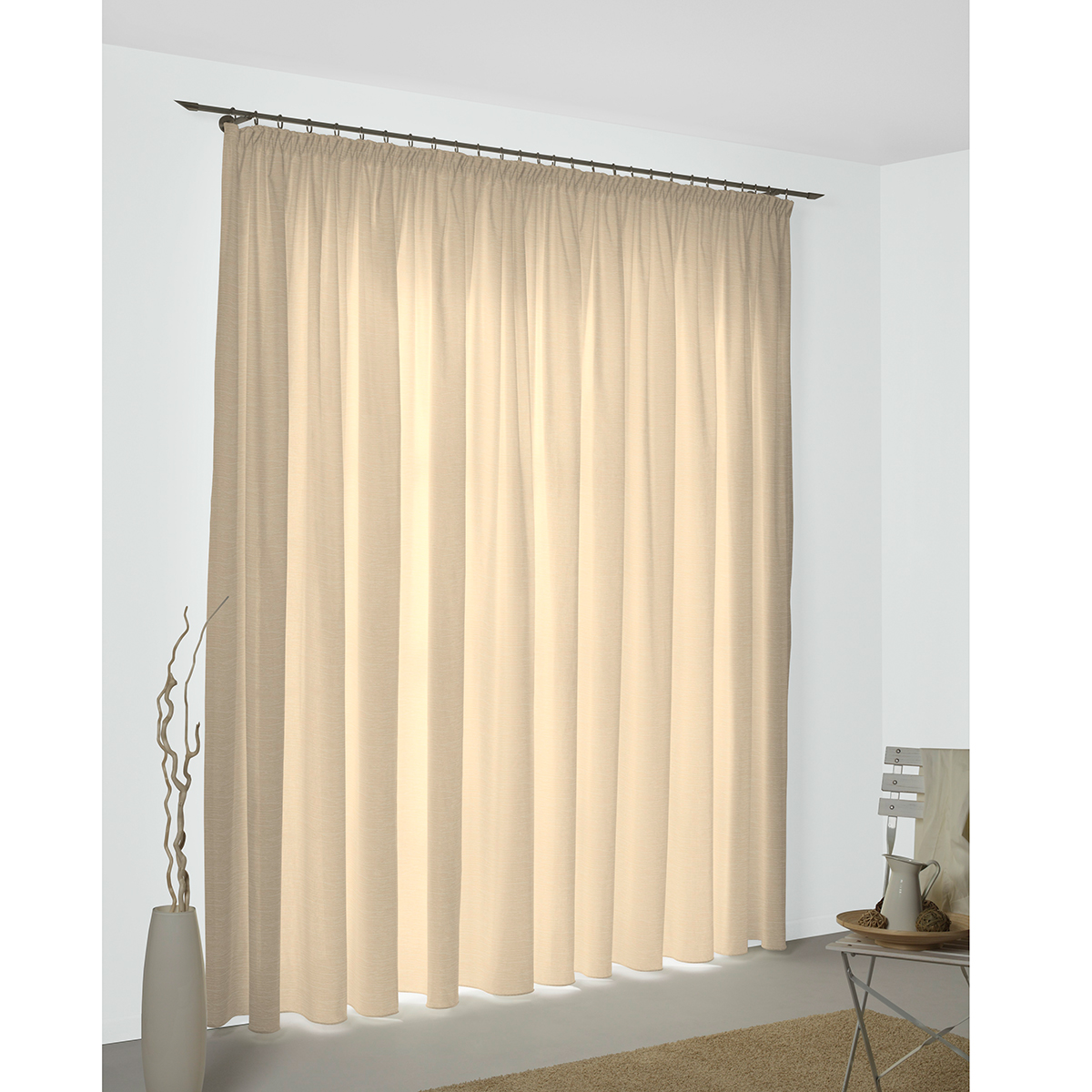 Thermochenille-Vorhang - weiß - 135x245 cm
