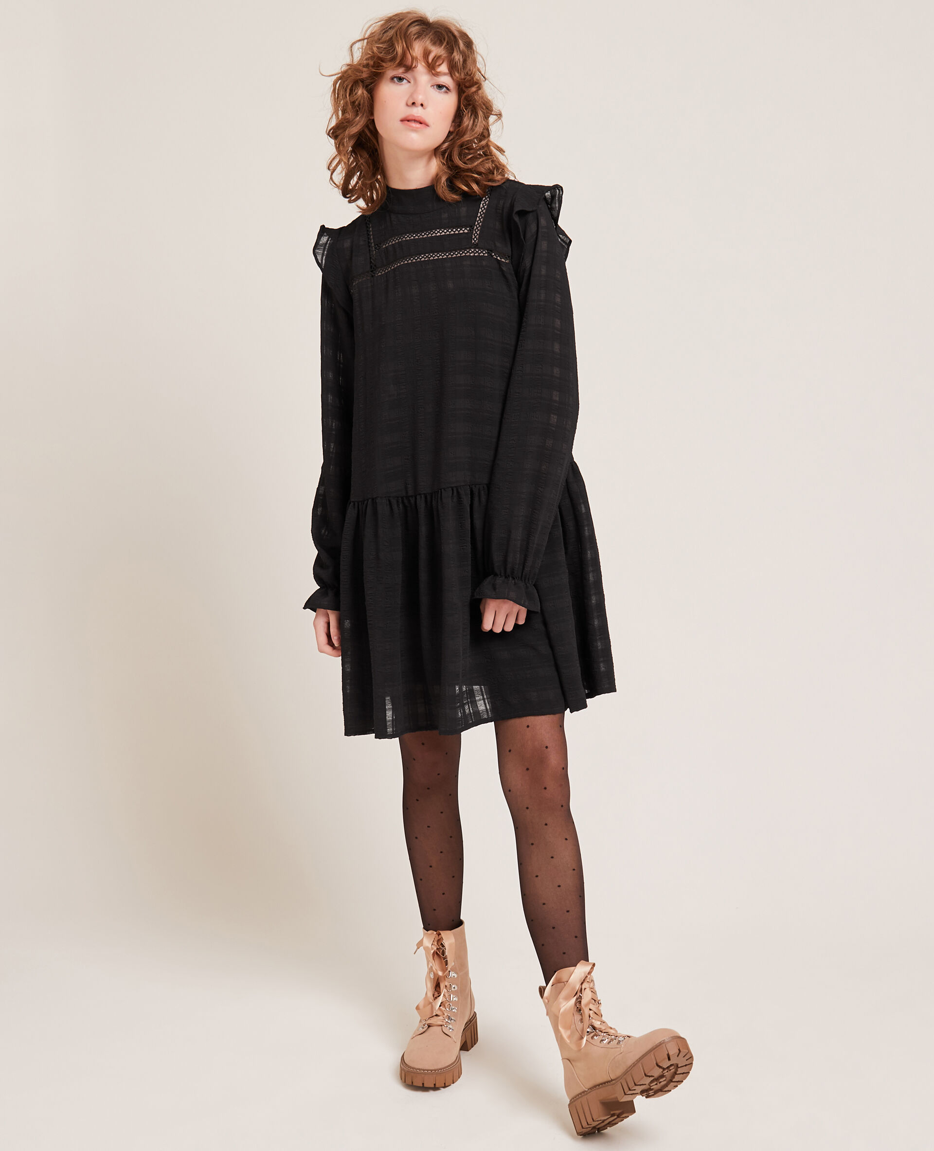 Robe housse détails brodés - Noir