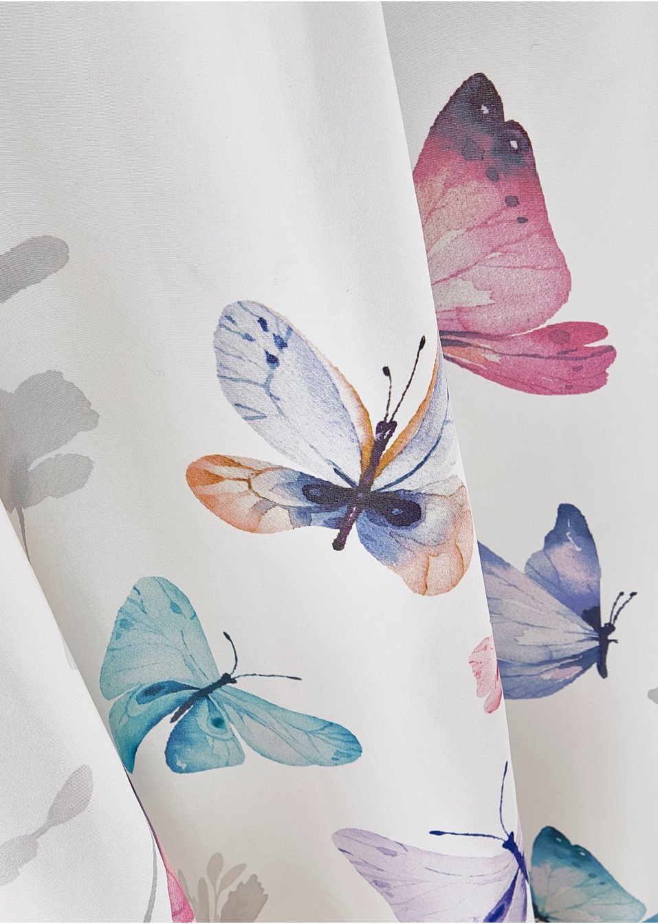 Rideau en microfibre à imprimé papillon (1 pce)