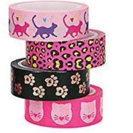 Depesche TOPModel Deko Tape Katze 4er Set, 2-fach sortiert