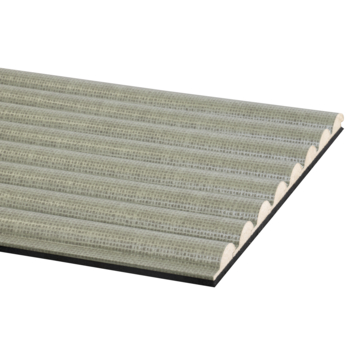 Kleurstaal lattenwand Decowall Acoustic Curve salie 30x25cm