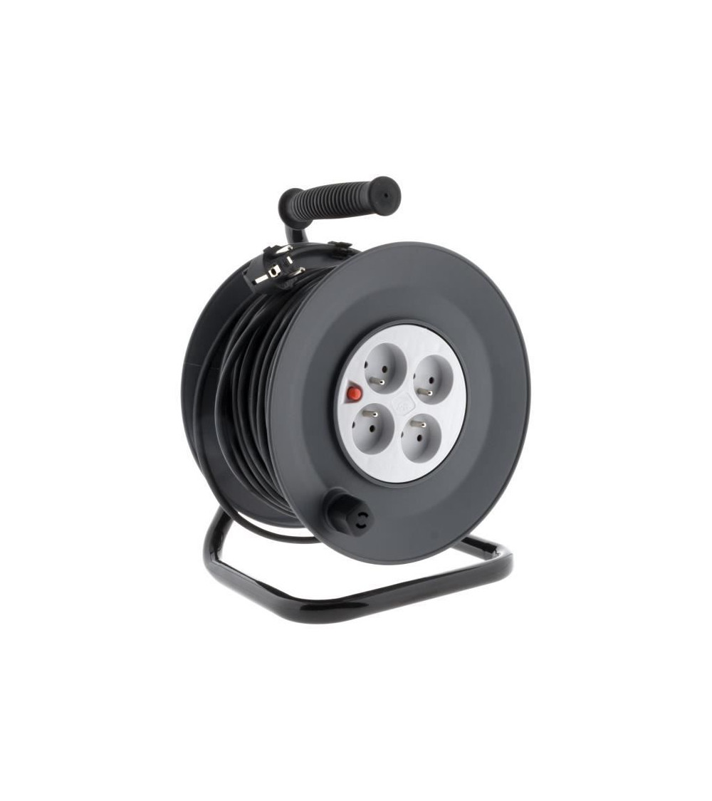 Enrouleur 25 m - 4 prises - 3g1mm² + coupe-circuit - câble ho5vv-f
