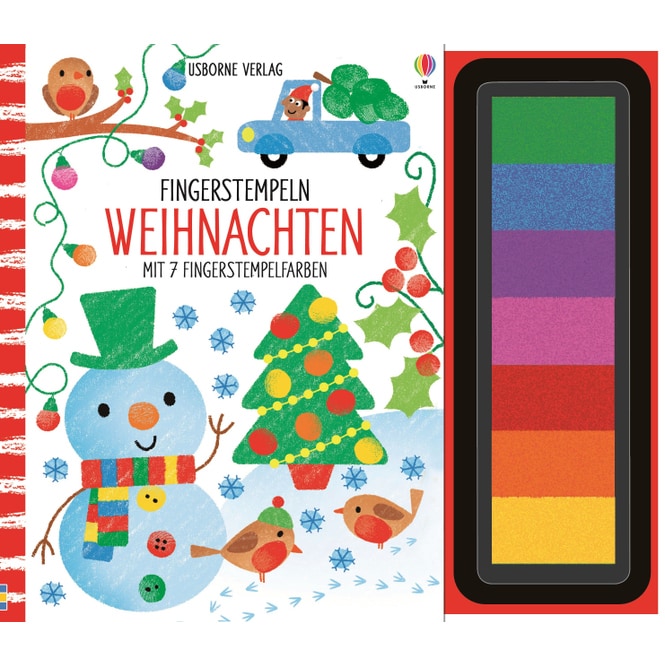 Fingerstempeln - Weihnachten - mit 7 Fingerstempelfarben