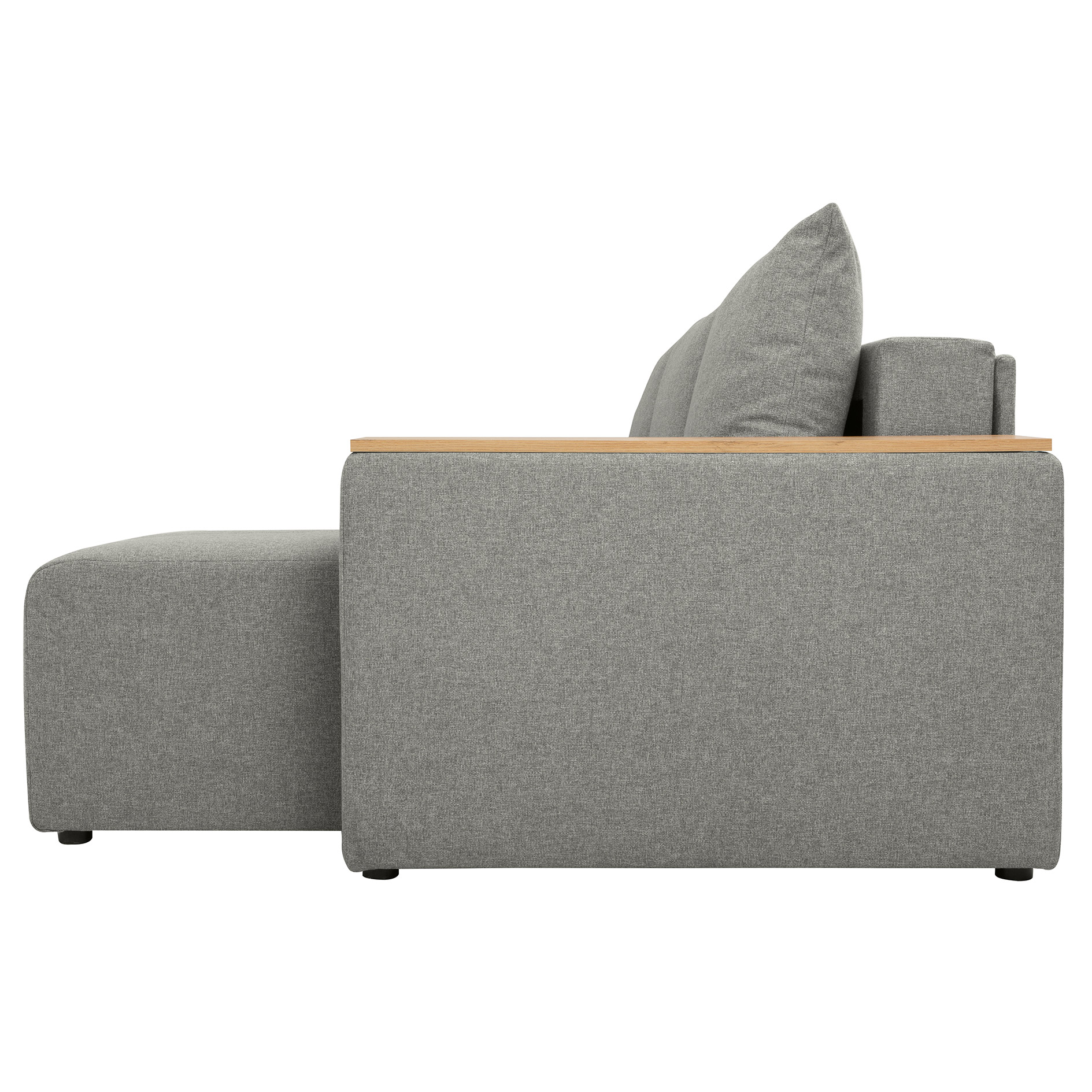 Ecksofa - grey - Liegefunktion und Staukasten