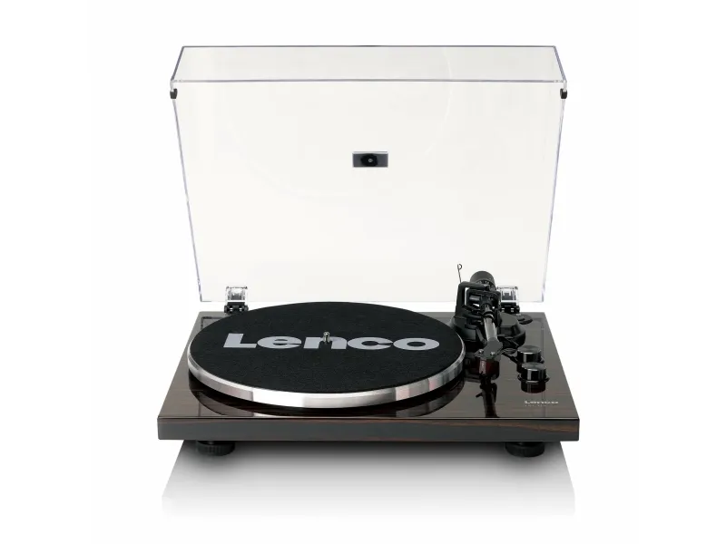 Lenco LBT-345WA, Bæltedrevet pladespiller, Valnød, Aluminium, Metal, Træ, Kulfiber, Aluminium, 33,45 rpm, USB Type-B