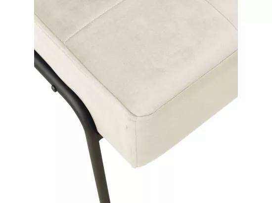 Chaise de relaxation 65x79x87 cm Blanc crème Velours