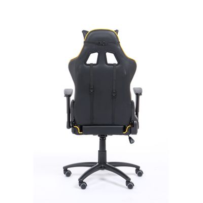 Fauteuil gamer SPORTING - accoudoirs réglables - noir et jaune