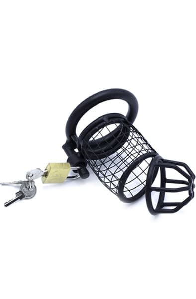 Kiotos Chastity Cage Squares Black 45 mm Kyskhetsbur