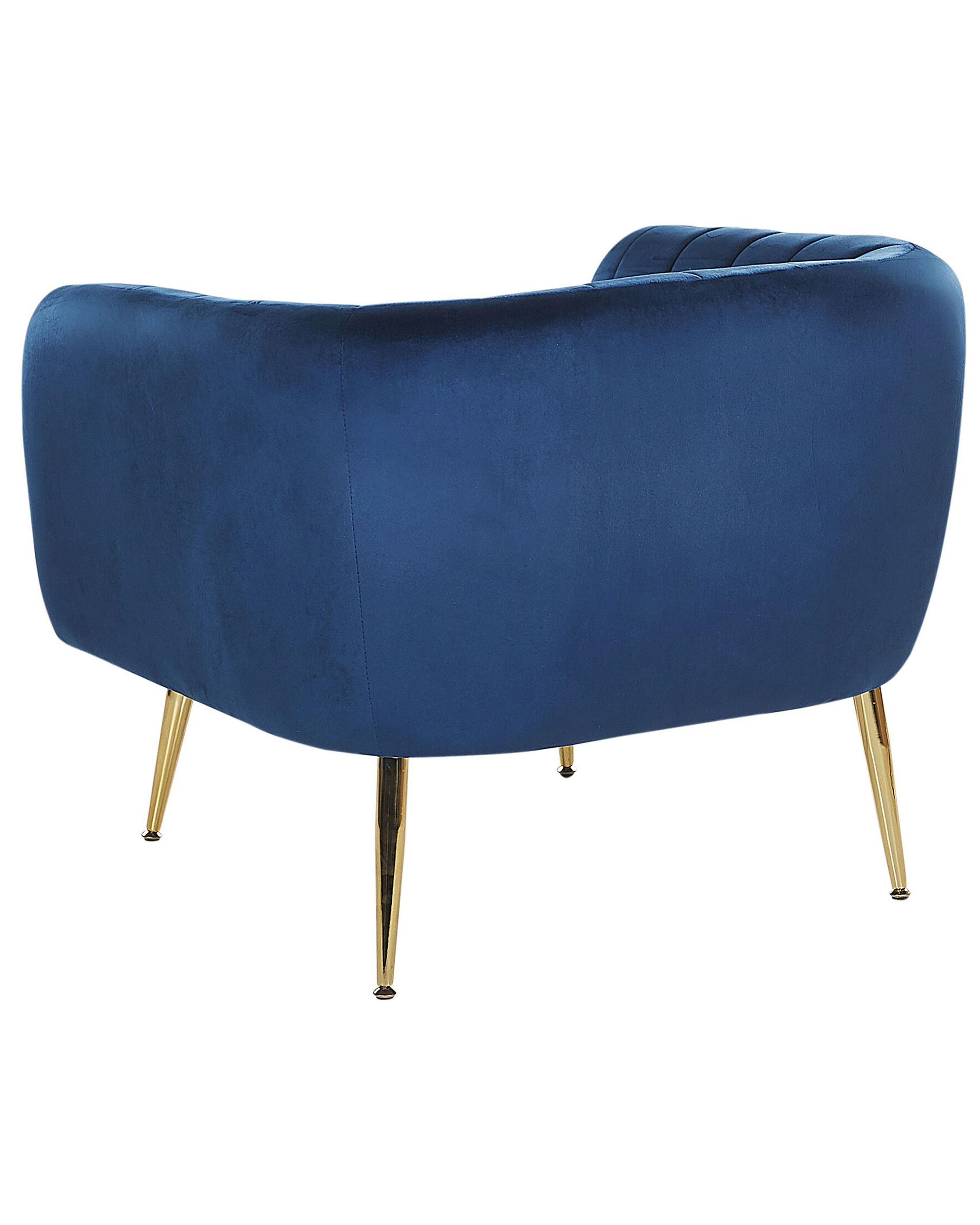 Fauteuil LACONIA Fluweel Donkerblauw