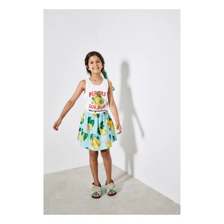 Maison Mangostan Jupe Peritas Coton Bio | Bleu ciel
