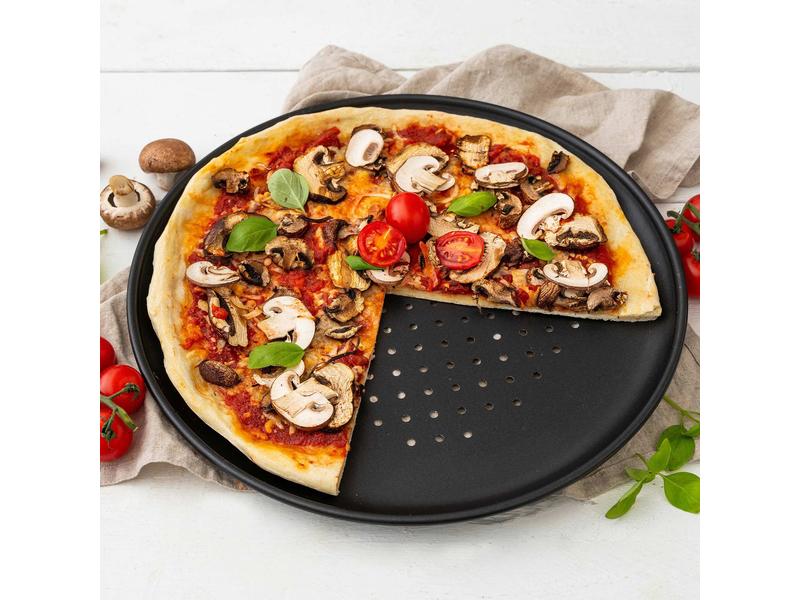 Zenker Pizzablech Special – Countries gelocht, Ø 32 cm Backblech für Pizza