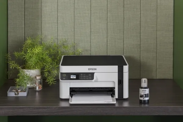 Epson EcoTank ET-M2120 - Multifunktionsprinter - S/H - blækprinter - A4/Legal (medie) - op til 15 spm (udskriver) - 150 ark - USB, Wi-Fi - hvid