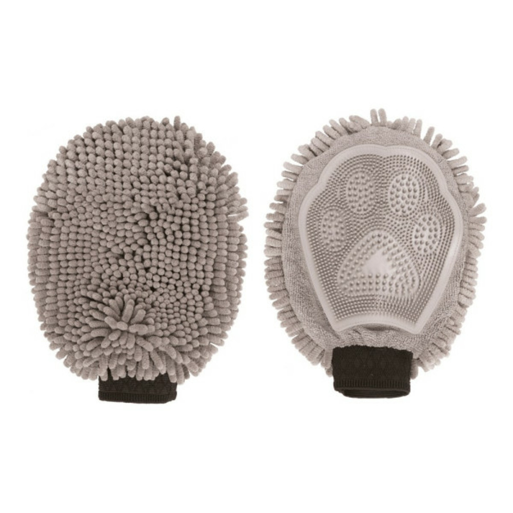 Gant de toilette gris (25 x 18 cm)