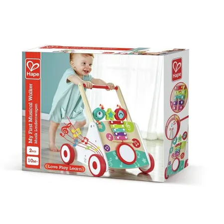 Hape My First Musical Walker Lauflernhilfe aus Holz mit Spieluhr und Aktivitäten