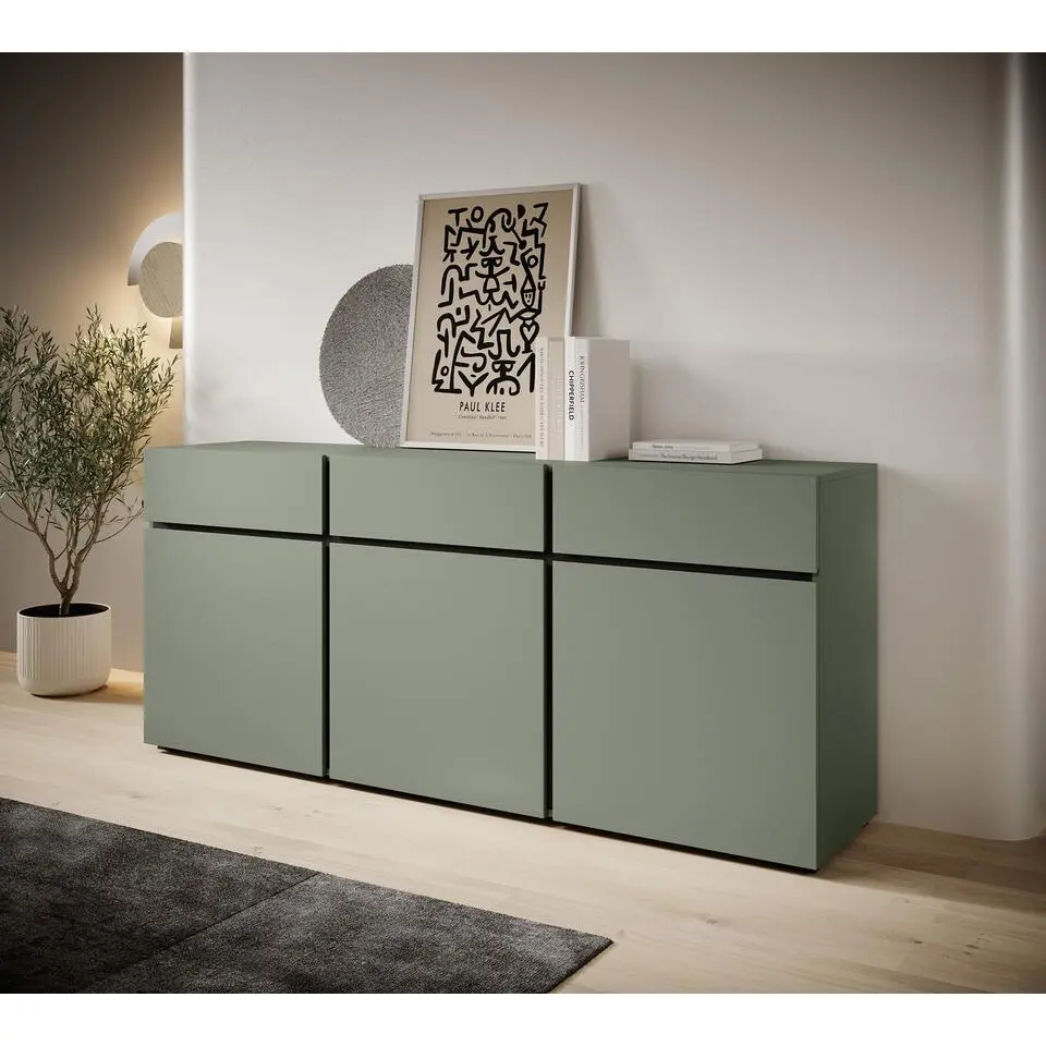 Meubella - Dressoir Cainan - Groen - 180 cm