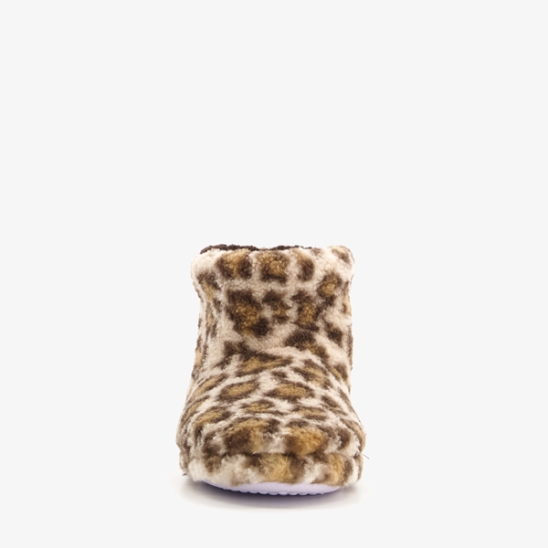 Thu!s dames pantoffels met panterprint bruin