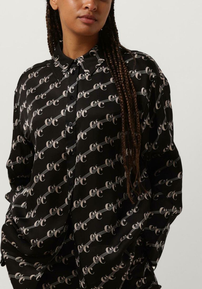 zwarte co'couture blouses logo oversized shirt