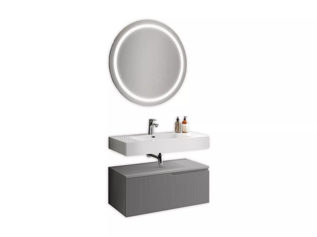Composition 3 pieces VENERE blanc brillant/gris