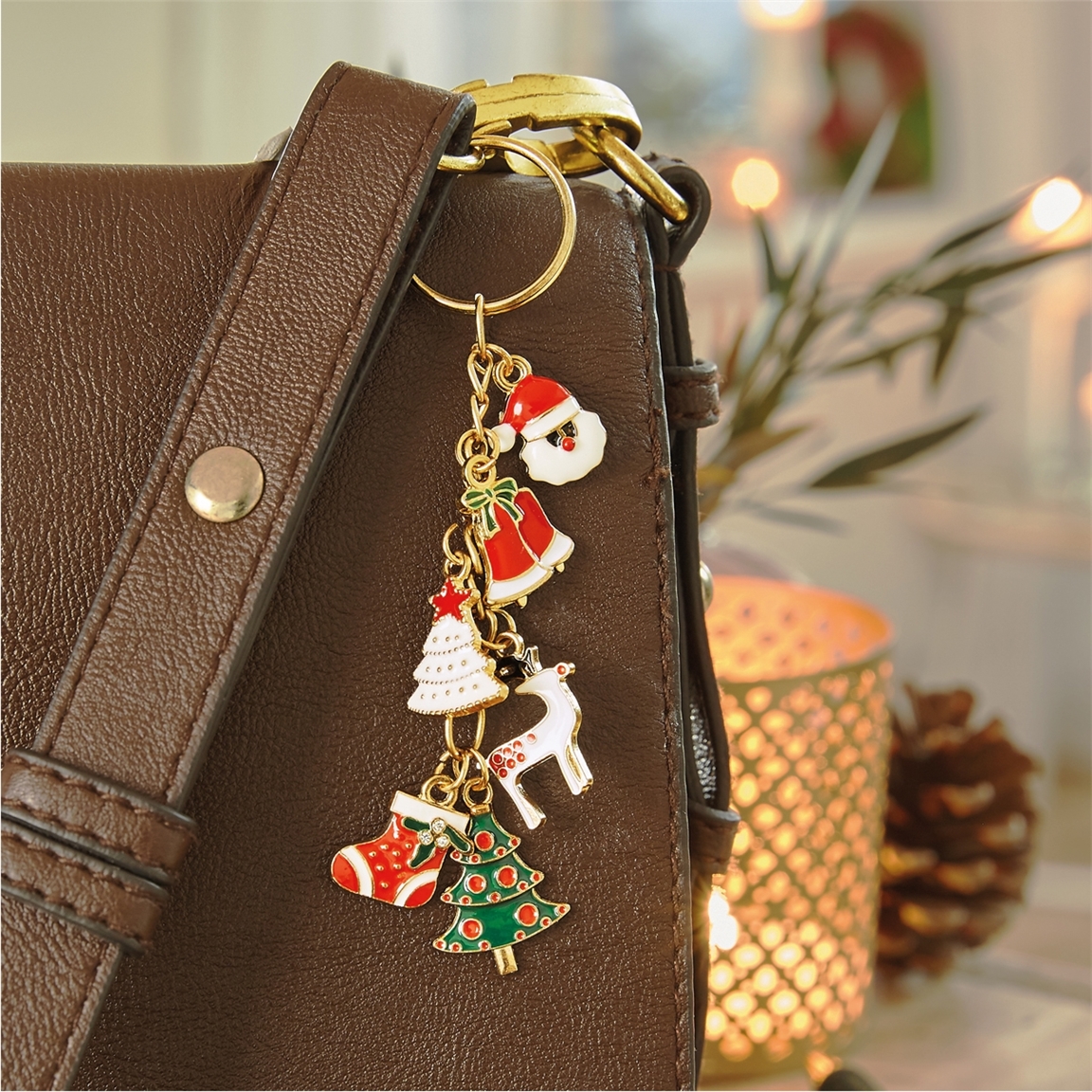Porte-clefs 6 charms Noël