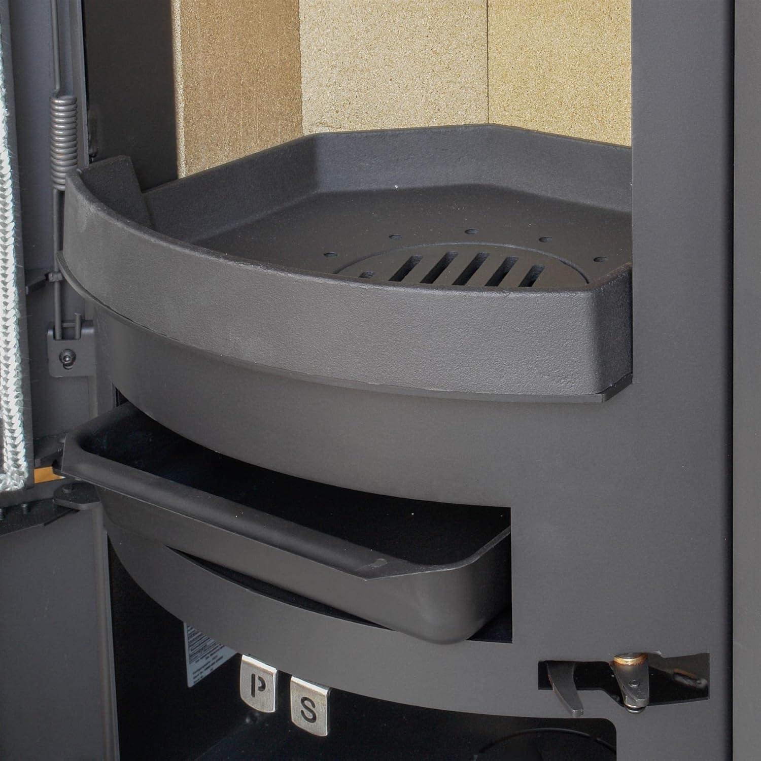 H&M Germany Kaminofen München Max Style gussgrau/Naturstein 150mm Rauchrohranschluss 8kw Holzofen Kohle Schwedenofen Steinverkleidung