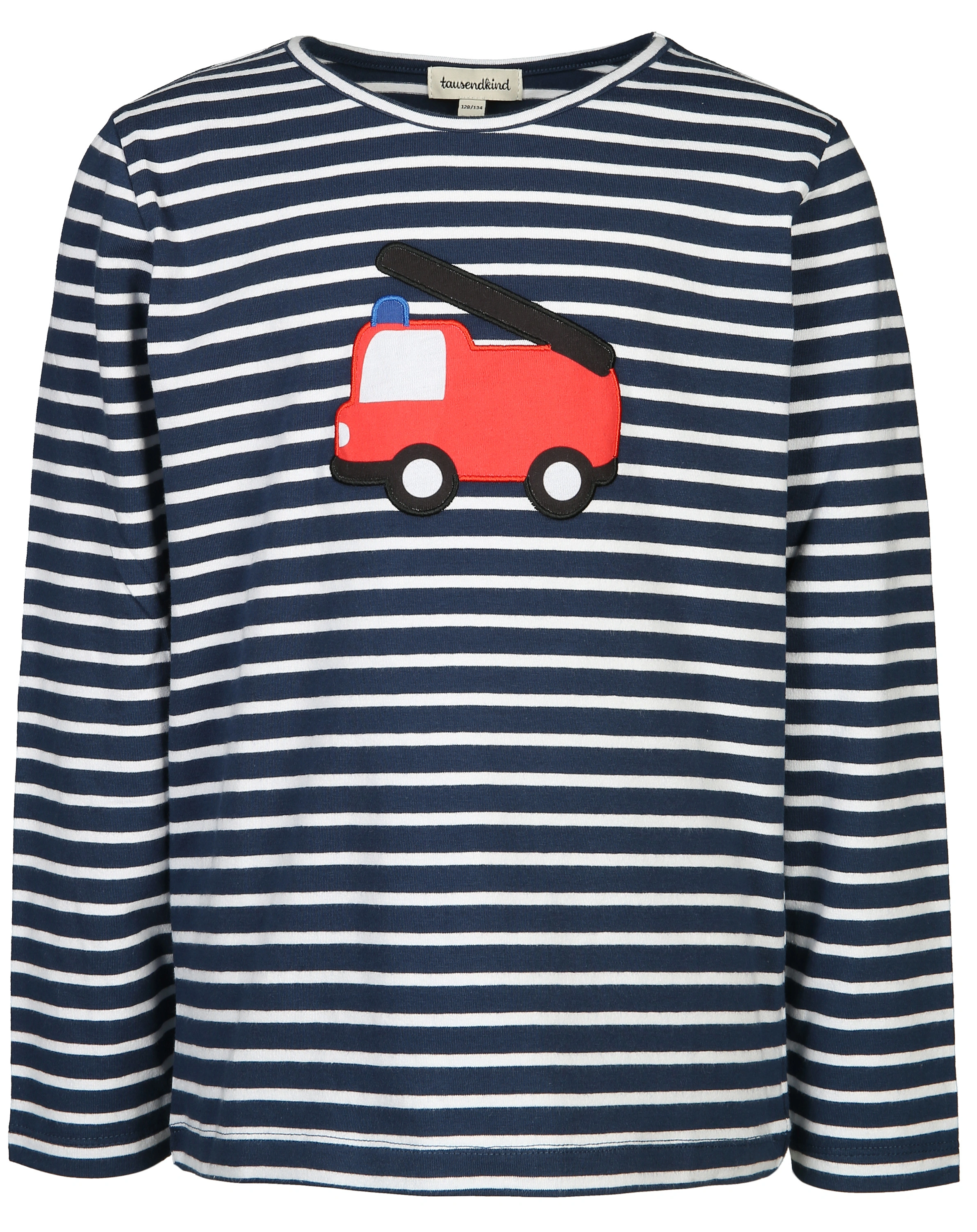 Langarmshirt FEUERWEHR in weiß/blau (Größe: 104/110)