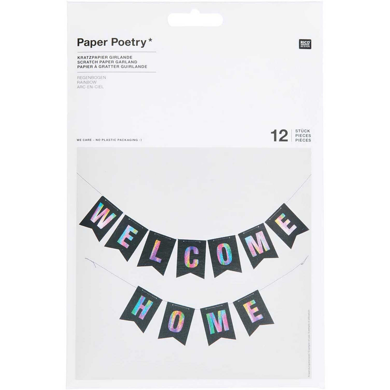 Rico Design Girlande Kratzpapier, schwarz