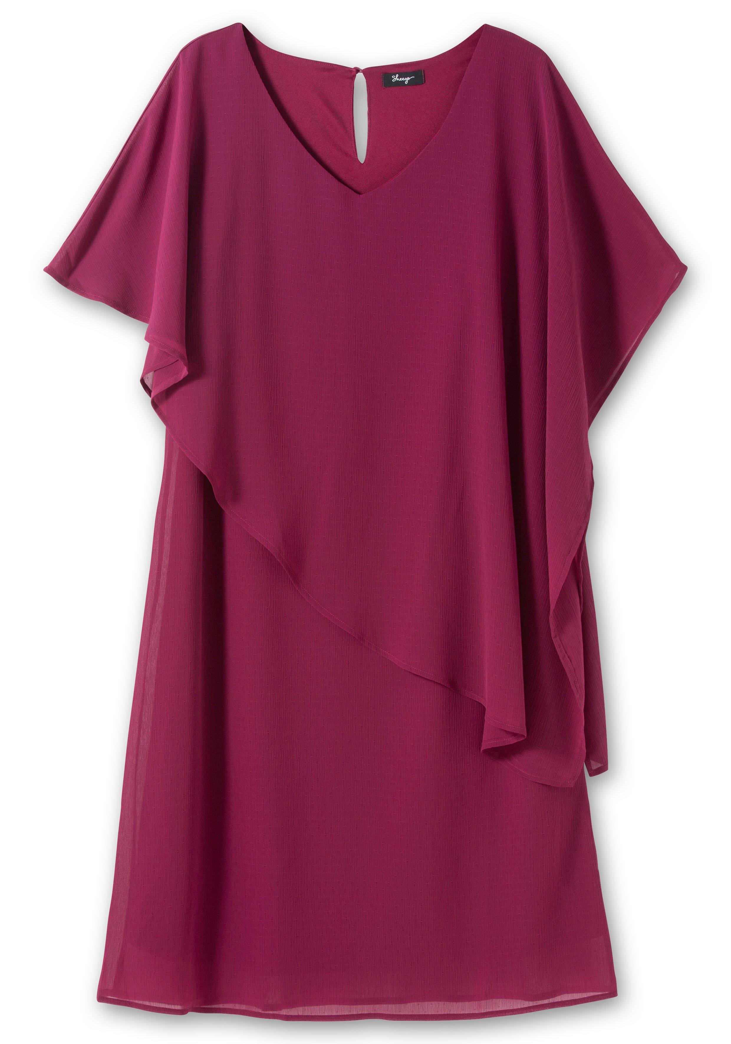 Cocktailkleid mit asymmetrischem Cape, aus Chiffon