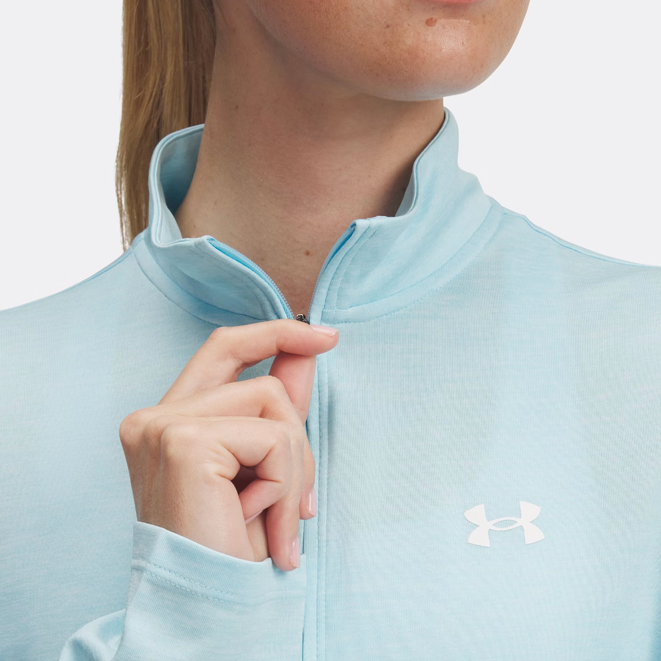 Under Armour Tech Half-Zip Haut Manches Longues Femmes - Bleu