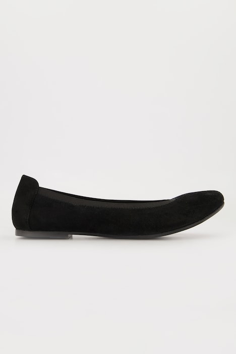 Leder-Ballerinas, Veloursleder, elastischer Einstieg, Weite H
