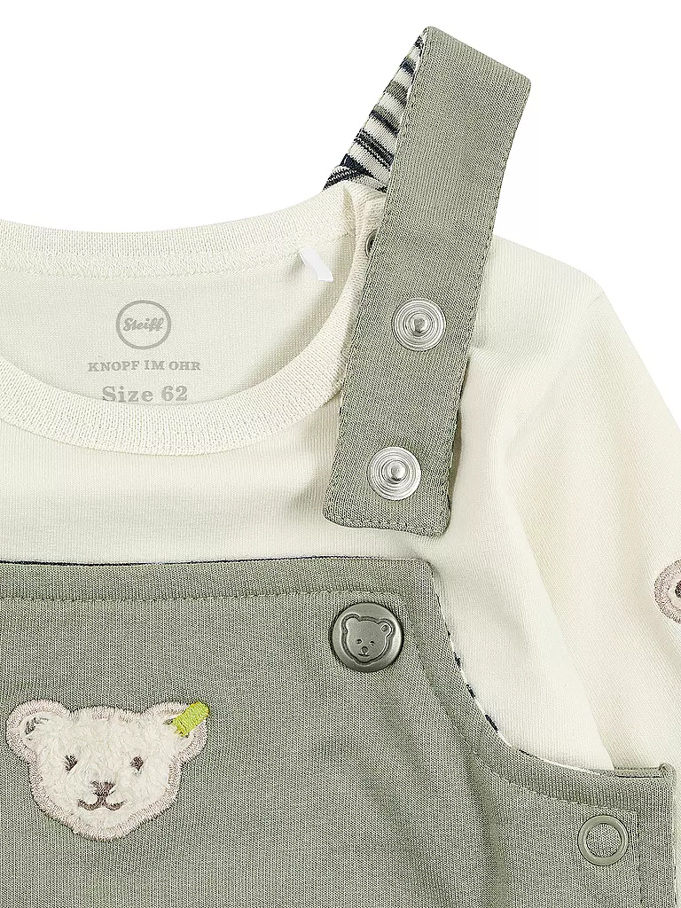 STEIFF Baby Set Latzhose und T-Shirt  dunkelgrün