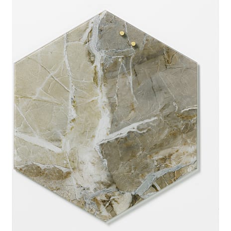 Naga magnetisk hexagon glastavle 42x48,5 cm - beige marmor