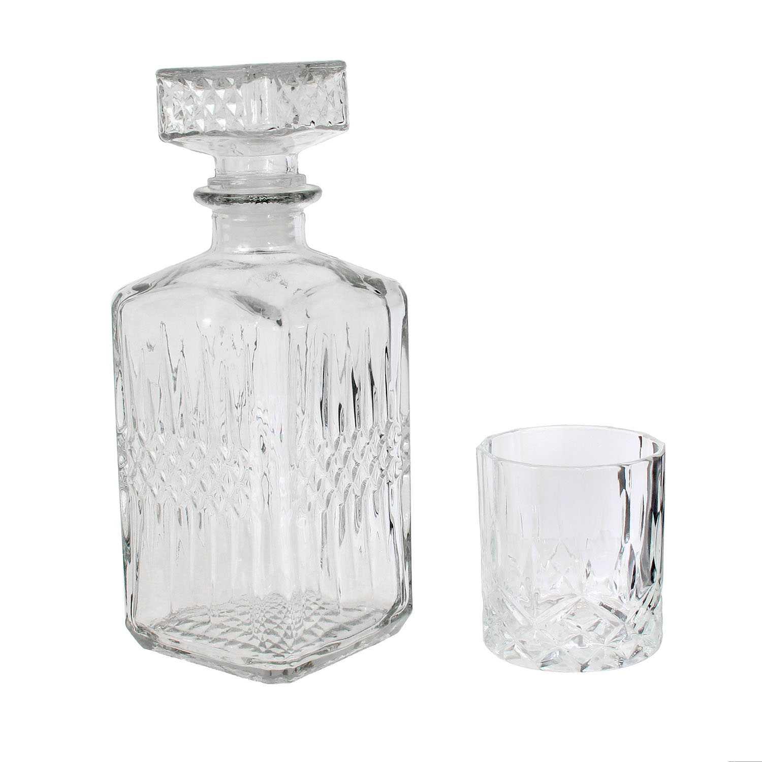 COFFRET CARAFE WHISKY ET VERRE X4 PIECES