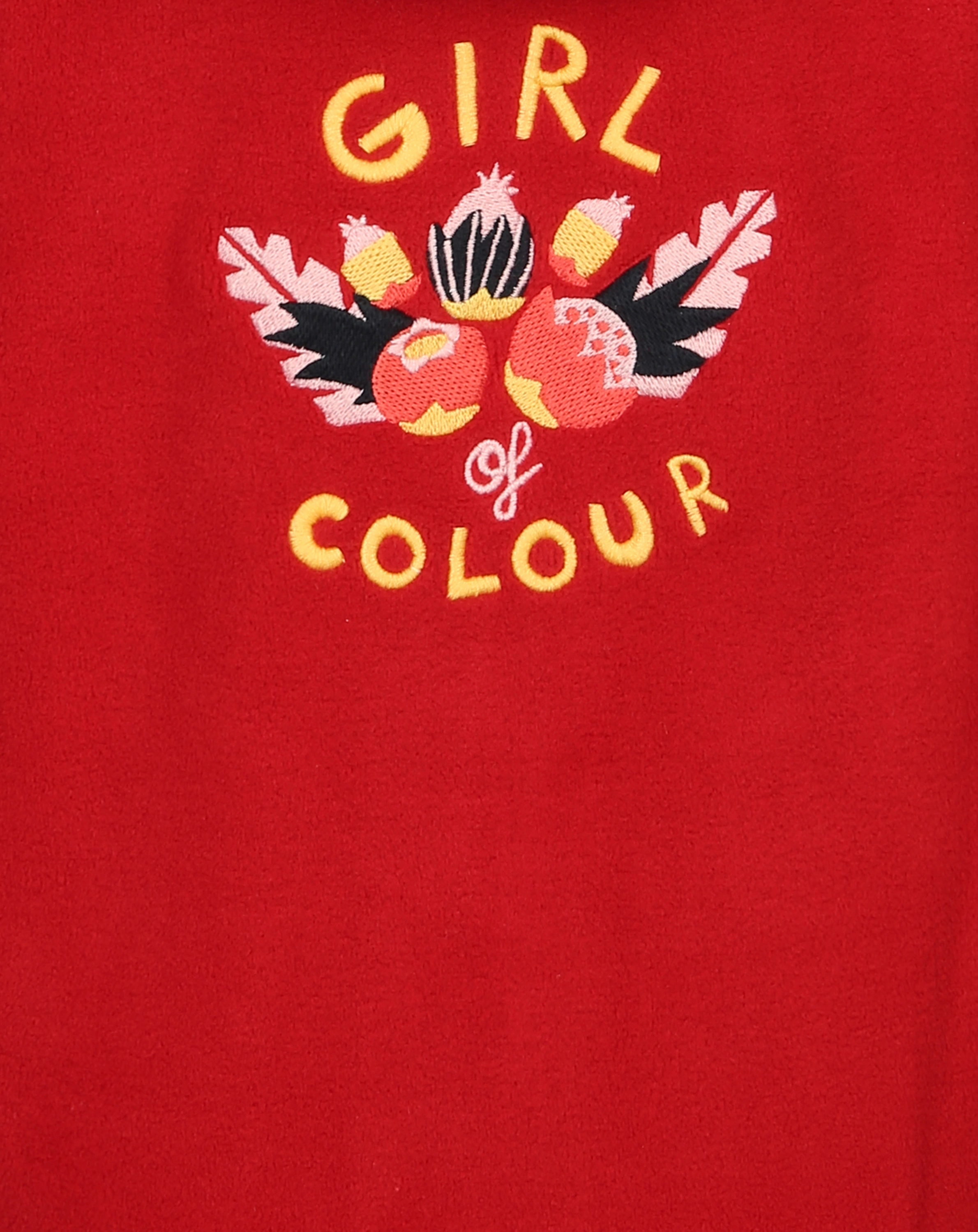 Fleecejacke COLOUR FRIENDS mit Kapuze in rot