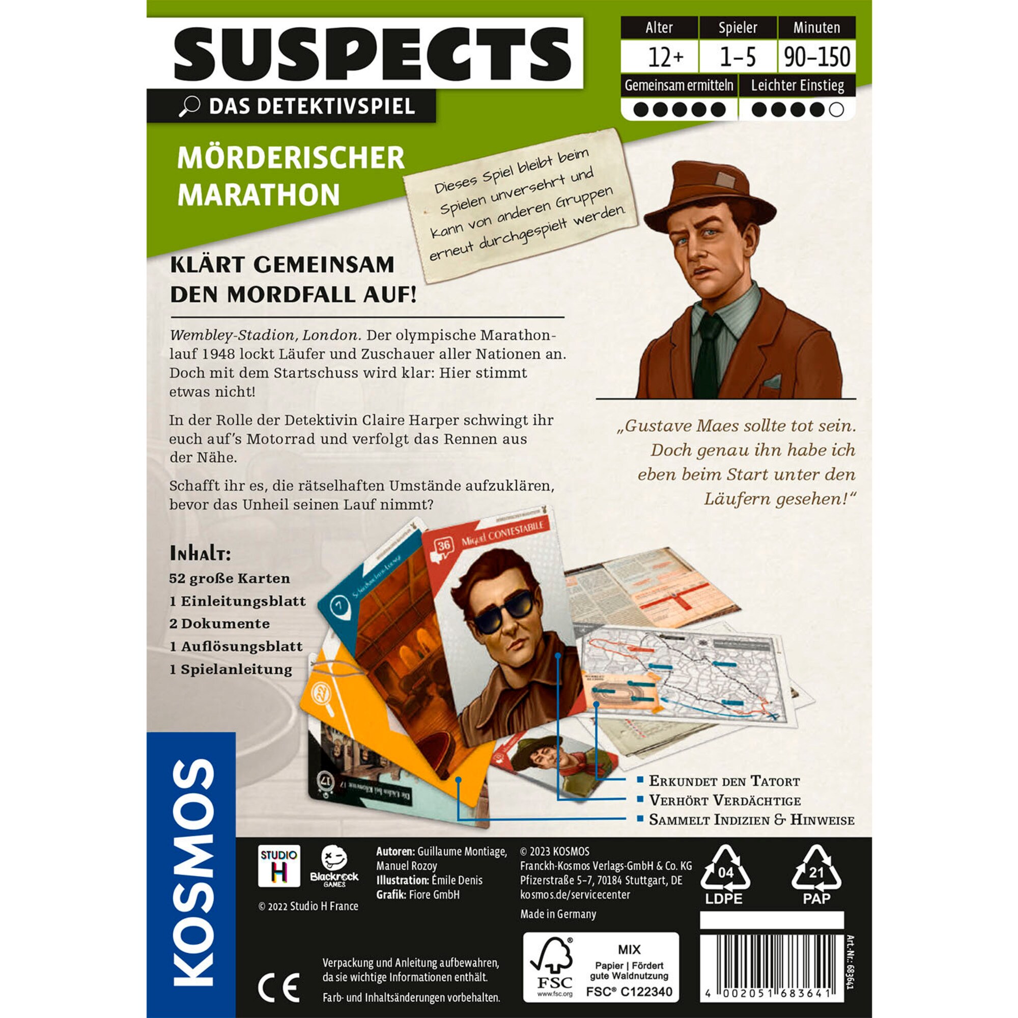 Kosmos Kartenspiel Suspects: Mörderischer Marathon