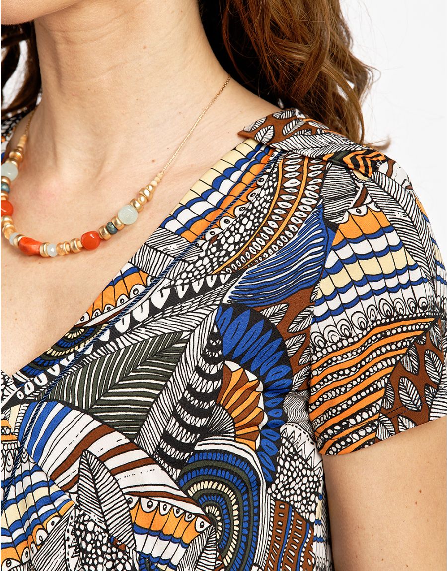 T-shirt ethnique évasé
