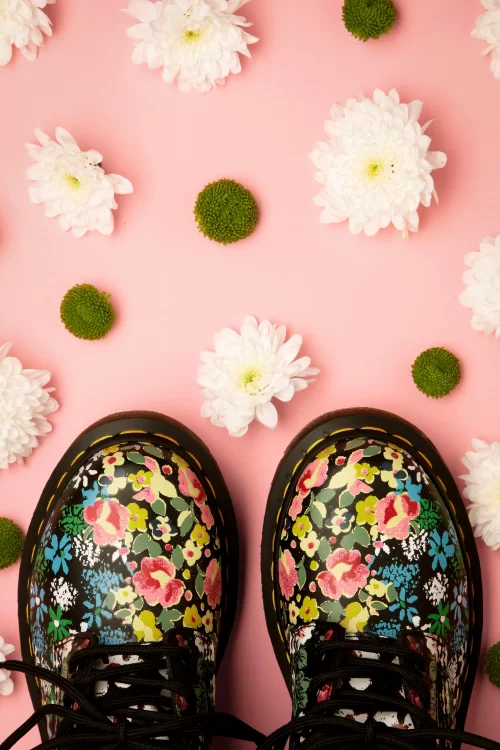 Dr. Martens 1460 Pascal Floral Mash Up Backhand laarzen in zwart